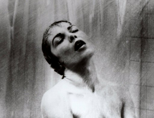 Actress Janet Leigh appears as Marion Crane in the famous shower scene in Alfred Hitchcock's classic thriller Psycho (1960)